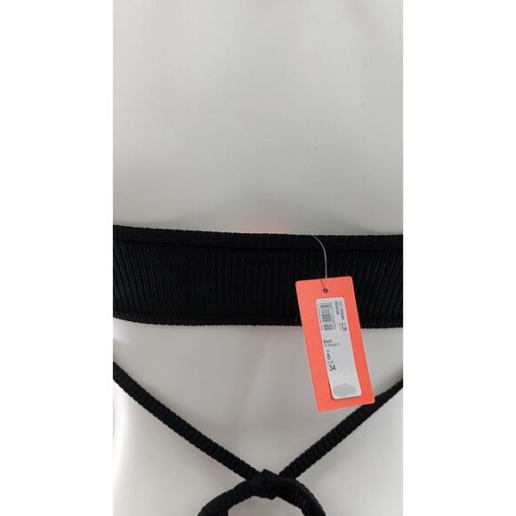 River Island Black Bikini Halter Top Size 4 - Picture 4 of 7